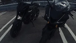 Yamaha mt 125 VS Yamaha yzf r 125 [4K] Heidelberg