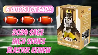 6 AUTOS!! 2024 SAGE HIGH SERIES FOOTBALL BLASTER REVIEW