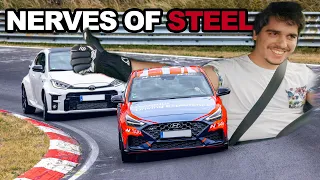 GR Yaris CHASES DOWN the i30N TAXI on a WET NÜRBURGRING !