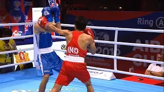 Round of 16 (57kg) BISHT Kavinder Singh (IND) vs KHATAEV Arslan (FIN) /AIBA World 2019