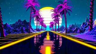 80s Retro Futuristic Videogame Landscape Screensaver 4K