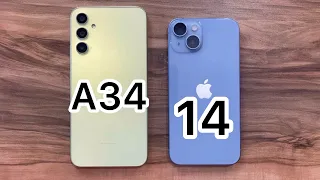 Samsung Galaxy A34 vs iPhone 14