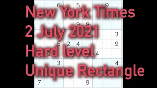 Sudoku solution – New York Times 2 July 2021 Hard level UR