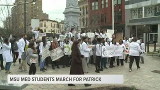 MSU College of Human Medicine students, faculty march for justice for Patrick Lyoya