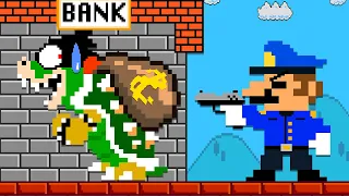 Super Mario Odyssey Story: Police Mario vs Bank Robber Bowser | Game animation