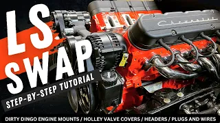 FRANCIS EP.15 | DIY LS Swap Part 2 | Dirty Dingo Engine Mounts, Holley Valve Covers, Headers, Plugs.