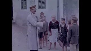 [4k, 60fps, Color] (1938) Hitler goes back to (his) school.