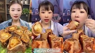 Mukbang bone marrow asmr- 牛骨髓 - 쇠고기 골수 - 牛骨髄 - thánh ăn tủy xương #547 Jin Jin Official