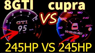 2020 New Cupra 245 HP vs VW Golf 8 GTI 245 HP DragRace 0-200 100-200 km/h