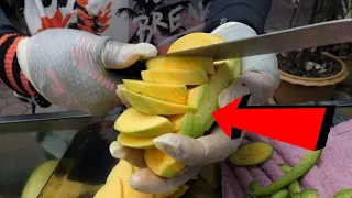 FASTEST MANGO  CUTTING  SKILLS •  IN JUST 1 MINUTES • NINJA TECHNIQUES •  #fruit #cutting #ninja