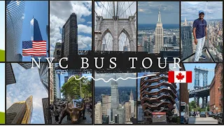 🇨🇦🇺🇲A day in NYC🇺🇲🇨🇦 | Big Bus Tour | Brooklyn Bridge | The Edge | The Vessel | Times Square