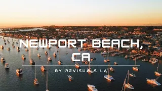 Stunning California Harbor Aerial 4K in Newport Beach, CA