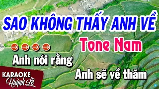 Karaoke Sao Không Thấy Anh Về | Nhạc Sống Tone Nam | Huỳnh Lê