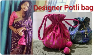How to make beautiful Potli bag II DIY Potli (batua) bag II Easy homemade purse from leftover fabric