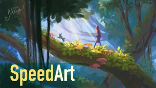 “The walking through the forest”: Speed Painting