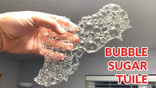 BUBBLE SUGAR TUILE GARNISH. How to make a Bubble Sugar Tuile at home. Super EASY RECIPE.