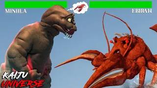 New Ebirah vs Minilla Fight With Healthbars - Kaiju Universe 4K