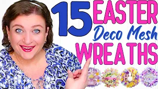15 Easter DECO MESH WREATHS | How to make a wreath DIY Tutorial