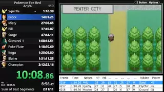 Pokemon Fire Red any% speedrun in 2:05:33