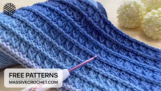 Simple Crochet Pattern for Beginners! 💙 Lovely Crochet Stitch for Scarf, Blanket and Bag