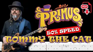 Primus - Tommy the Cat (🔴 50% Speed Bass Tabs | Notation) @ChamisBass #chamisbass #primusbass