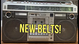 Hitachi TRK-8190E How To Change The Belts. 1980's Boombox Repair. Cassette Service