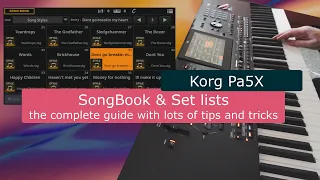 Korg Pa5X tutorial: SongBook & Set lists (complete guide)