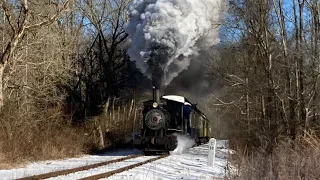 Hocking Valley Scenic Railway No. 3 on Winter Steam Excursion. 01-08-2022