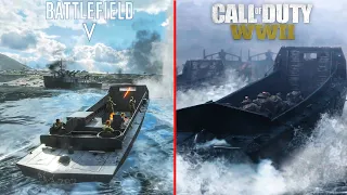 D-day Vs Iwo Jima | No HUD | Cod WW2 Vs Battlefield 5 - Gameplay comparison