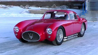 Maserati A6GCS/53 Pininfarina Berlinetta | Cold Start Up + Driving on Ice | St Moritz