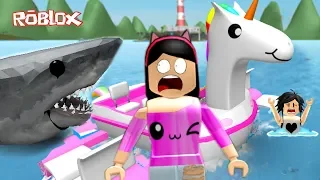 Roblox - BARCO DE UNICÓRNIO FOI ATACADO (SharkBite) | Luluca Games