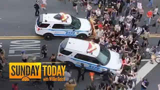 New York City Police Vehicles Filmed Driving Into Crowds Of Protesters | Sunday TODAY