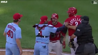 Benches Clearing After Nick Castellanos Flexes Over Woodford (Reds vs Cardinals)