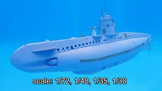 Submarine UB1 scale 1:30 3D print
