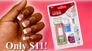 Testing KISS dip powder kit | DIY french nails