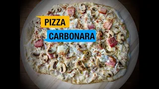 Cómo hacer PIZZA CASERA RÁPIDA y masa SIN REPOSO 😮 a la CARBONARA 😋 - GUILLE RODRIGUEZ