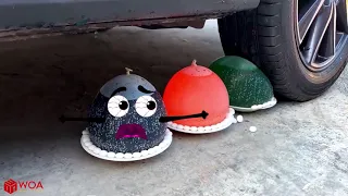 Crushing Crunchy & Soft Things by Car   Experiment  Car Nail vs Watermelon   Woa Doodland