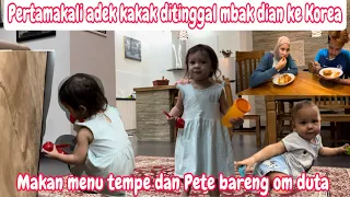 PERTAMA KALI ADEK KAKAK DITINGGAL MBK DIAN KE KOREA || MAKAN MENU TEMPE PETE BARENG OM DUTA