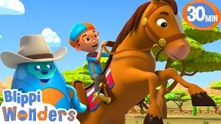 Blippi Becomes a COWBOY! | Blippi Wonders Educational Videos for Cartoons