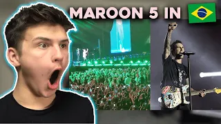 Brazil Crowd ! Maroon 5 In Brazil - Moves Like Jagger |🇬🇧UK Reaction