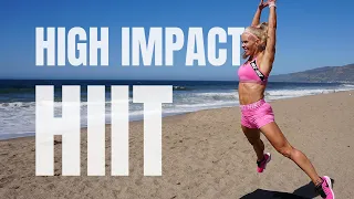 30 MINUTE HIGH IMPACT HIIT | Intense Cardio | Beach Workout