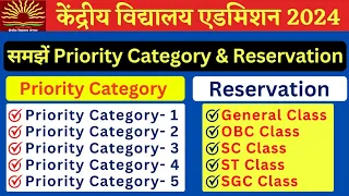 Kendriya Vidyalaya Admission 2024-25 Priority Category & Reservation | KVS class 1 form kab ayenge