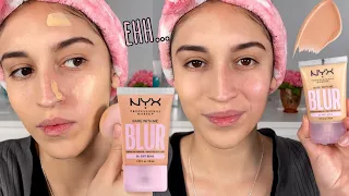 NEW💜 @nyxcosmetics BARE WITH ME BLUR SKIN TINT FOUNDATION REVIEW AND WEAR TEST | Sandy Carina