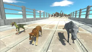 Race to eat DAEODON TIGER & DEINONYCHUS - Animal Revolt Battle Simulator