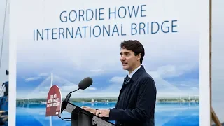 Prime Minister Trudeau announces full construction on the Gordie Howe International Bridge