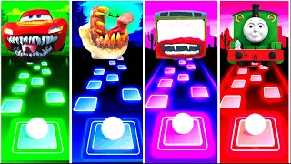 Lightning Mcqueen Eater vs Toilet Monster vs Bus Eater vs Thomas Train I Tiles Hop EDM Rush