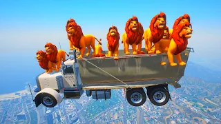 GTA 5 Epic Ragdolls | SIMBA'S Jumps/Fails (Euphoria Physics) 4K 🦁🤣