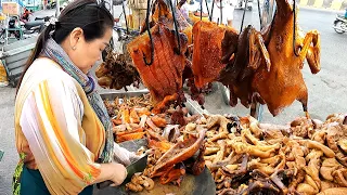 How to Master Cutting PAKLOV(mixed pork) & Roasted Duck - Cambodian Street Food