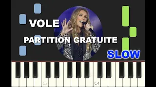 SLOW piano tutorial "VOLE" Céline Dion, 1995, avec partition gratuite (pdf)