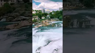 Rhine Falls Switzerland🇨🇭Largest waterfalls in Europe. #youtube #shorts #waterfalls #switzerland